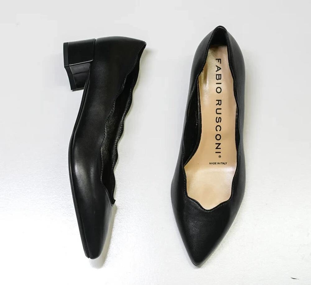 Fabio Rusconi Women's Black Leather Italy Shoes Women's Size 37 S000165